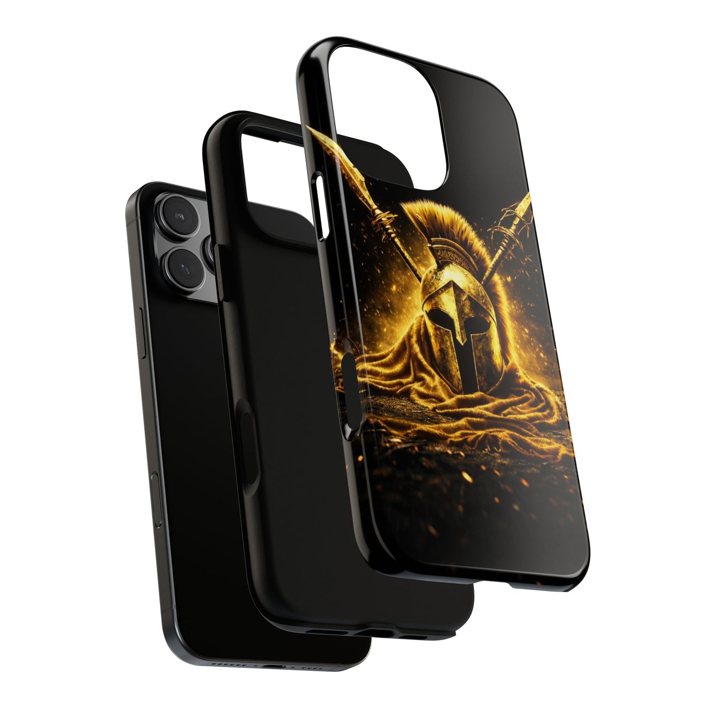 Spartan Helmet Gold Phone Case - Tough Warrior Armor Phone Cover