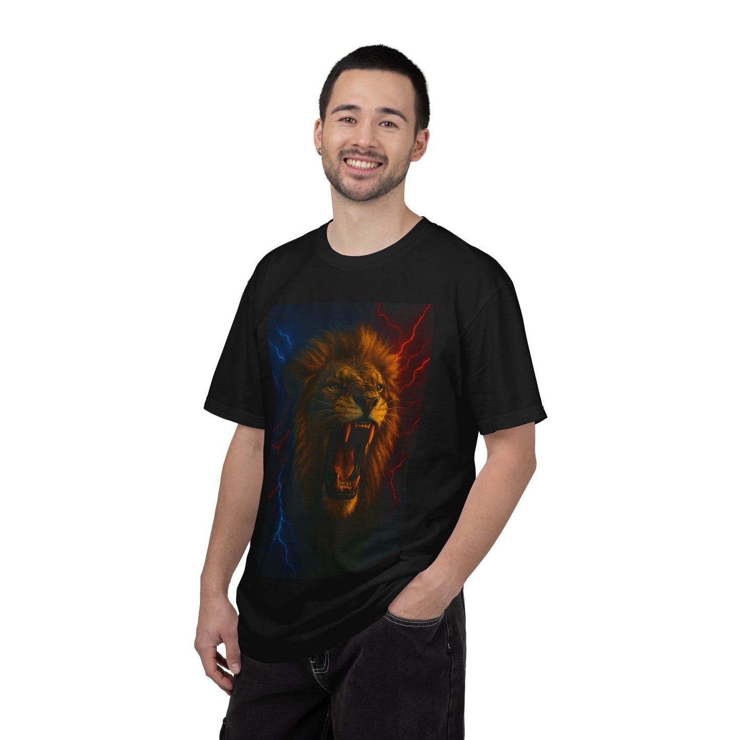 Roaring Lion Graphic T-Shirt — Electric Neon Mane Tee