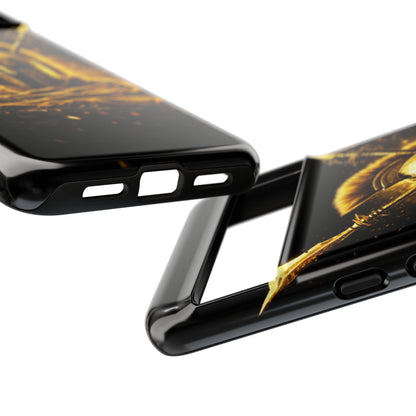 Spartan Helmet Gold Phone Case - Tough Warrior Armor Phone Cover