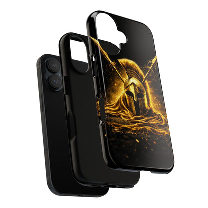 Spartan Helmet Gold Phone Case - Tough Warrior Armor Phone Cover