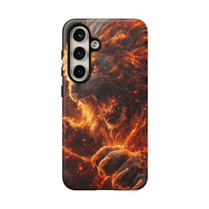 Fire Lion Phone Case — Fierce Flaming Lion Armor for Smartphones