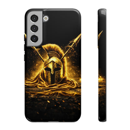 Spartan Helmet Gold Phone Case - Tough Warrior Armor Phone Cover