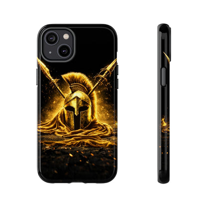Spartan Helmet Gold Phone Case - Tough Warrior Armor Phone Cover