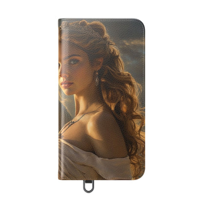 Roman Goddess Horse Portrait Flip Case — Vintage Mythic Phone Wallet