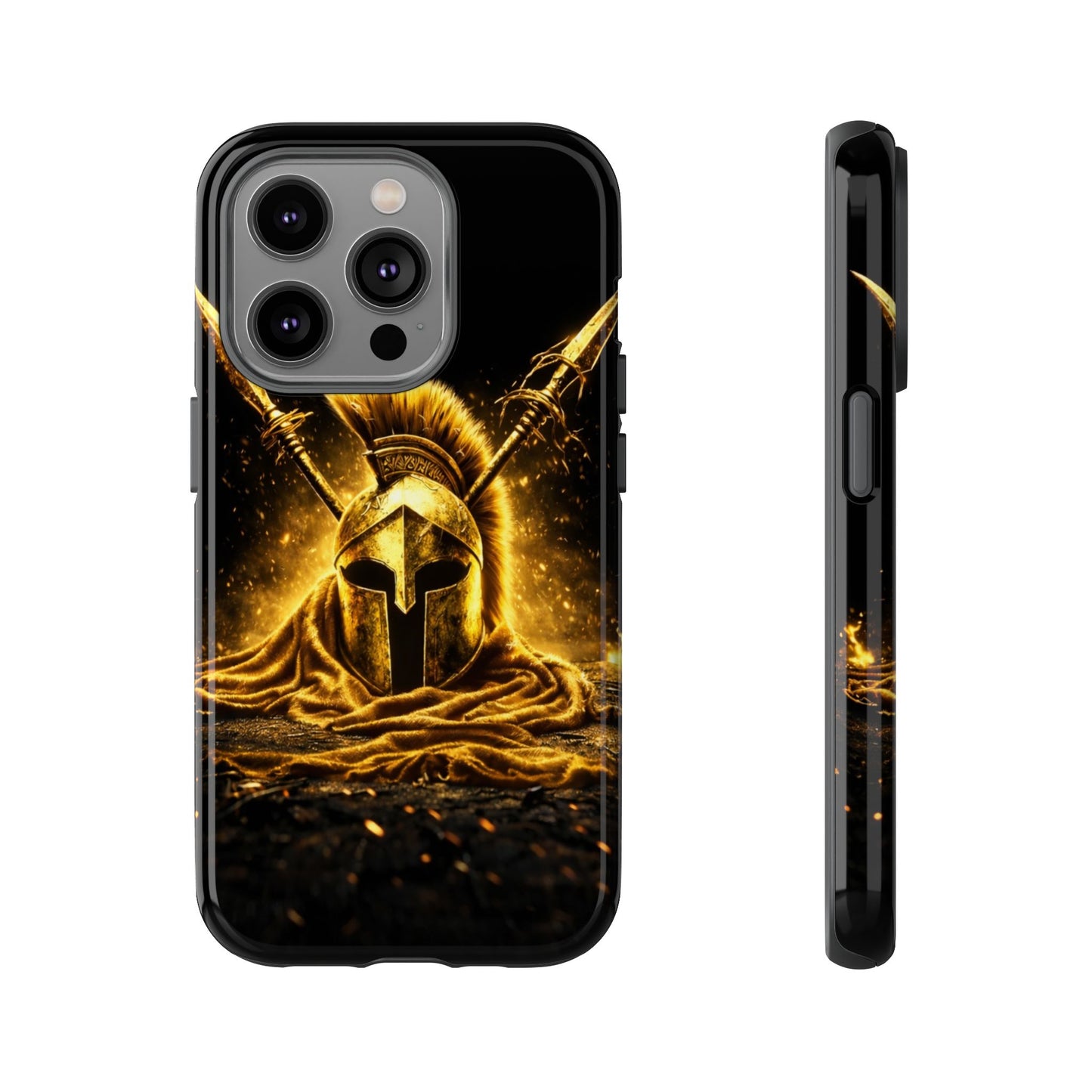 Spartan Helmet Gold Phone Case - Tough Warrior Armor Phone Cover