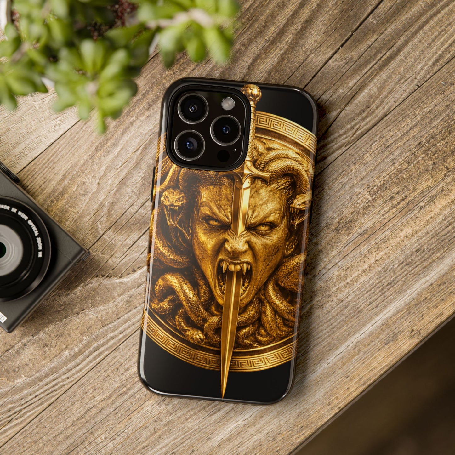 Phone Case — Gold Medusa Dagger Armor iPhone Cover