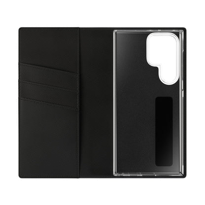 Spartan Warrior Flip Phone Case - Leather Wallet Folio with Red Cape Battle Design