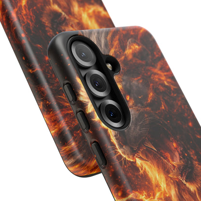 Fire Lion Phone Case — Fierce Flaming Lion Armor for Smartphones