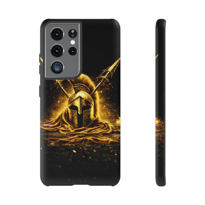 Spartan Helmet Gold Phone Case - Tough Warrior Armor Phone Cover