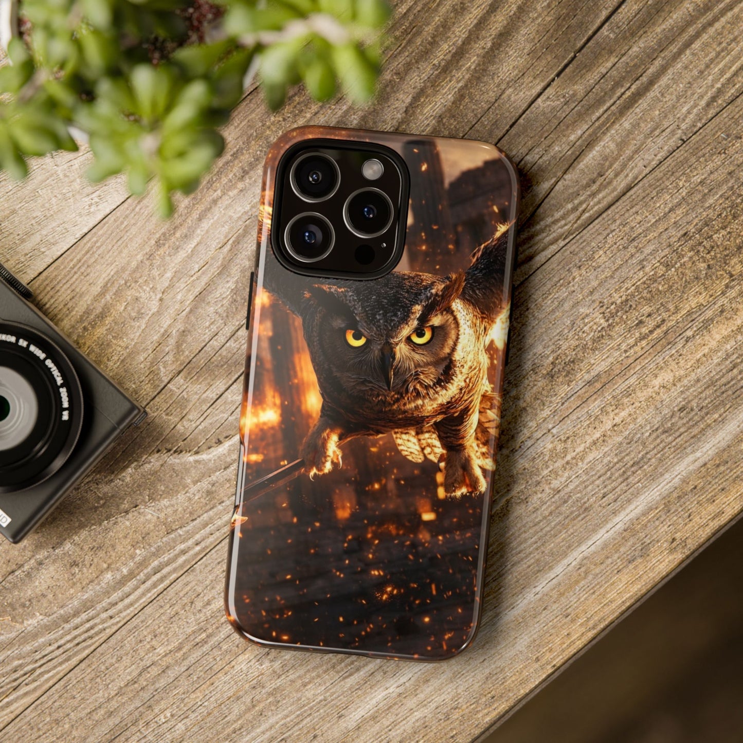 Owl in Flames Phone Case