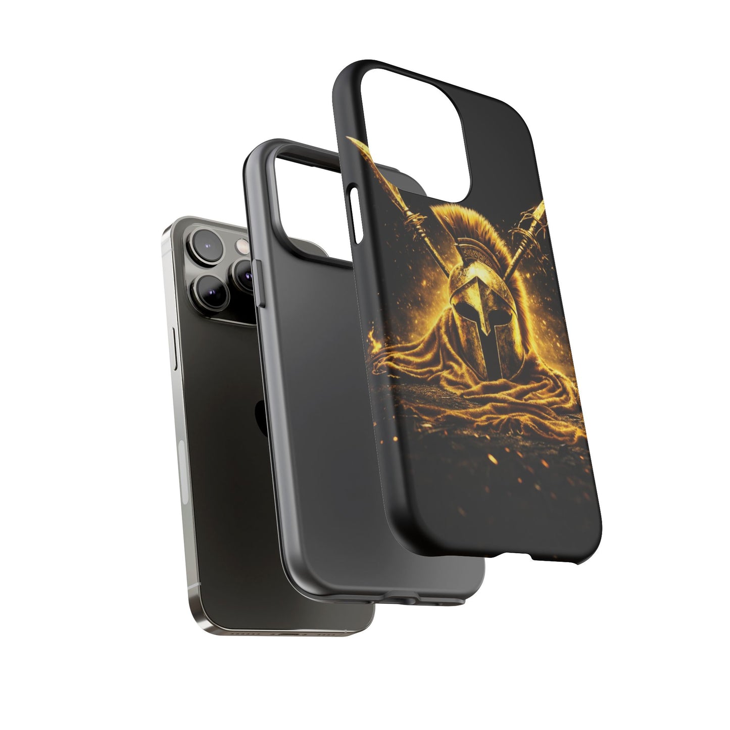 Spartan Helmet Gold Phone Case - Tough Warrior Armor Phone Cover