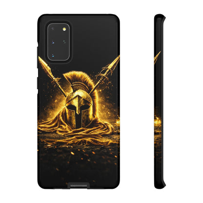 Spartan Helmet Gold Phone Case - Tough Warrior Armor Phone Cover