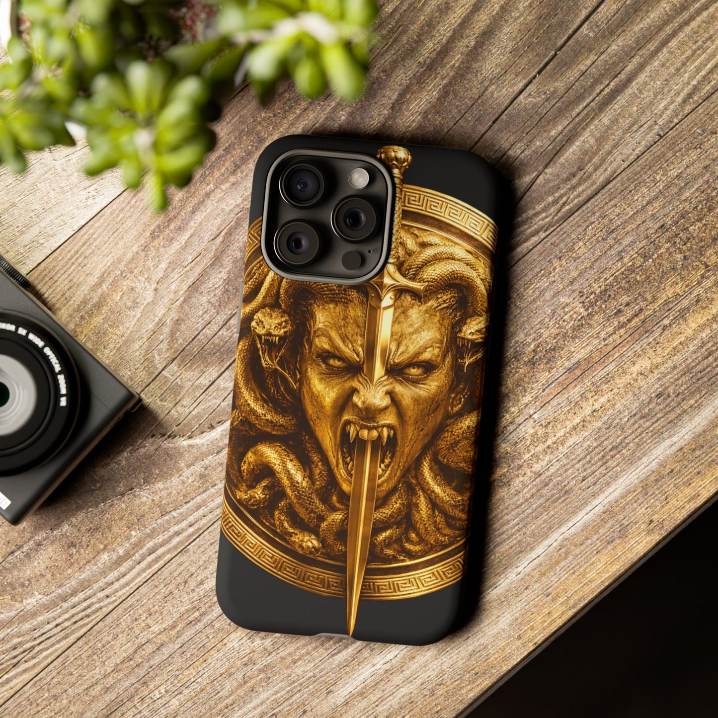Phone Case — Gold Medusa Dagger Armor iPhone Cover