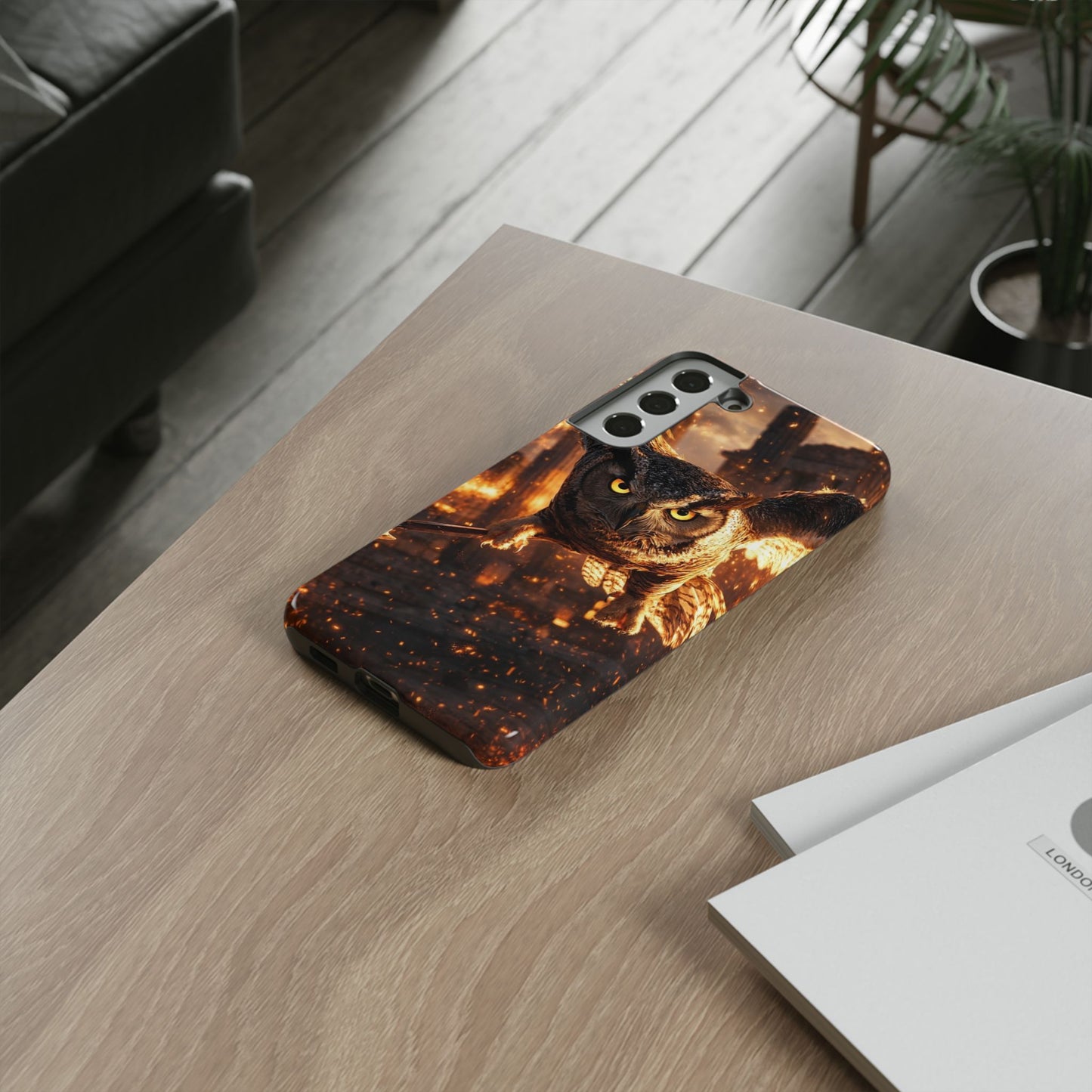 Owl in Flames Phone Case