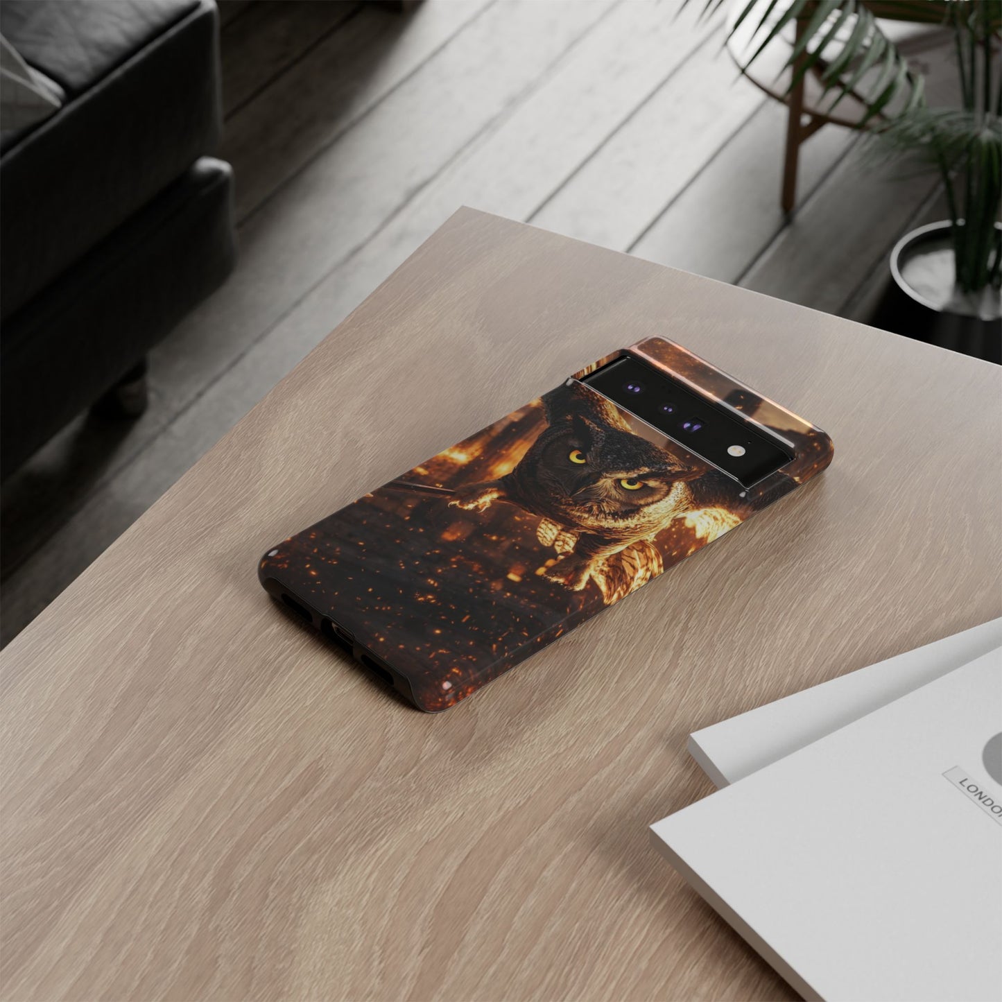 Owl in Flames Phone Case