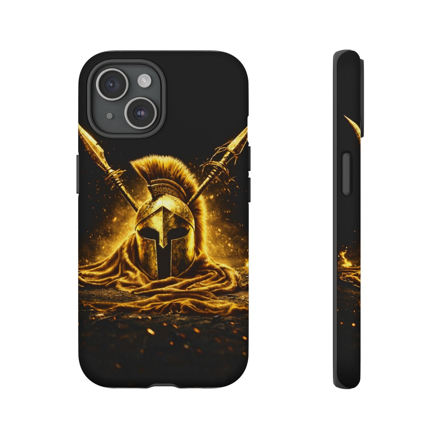 Spartan Helmet Gold Phone Case - Tough Warrior Armor Phone Cover