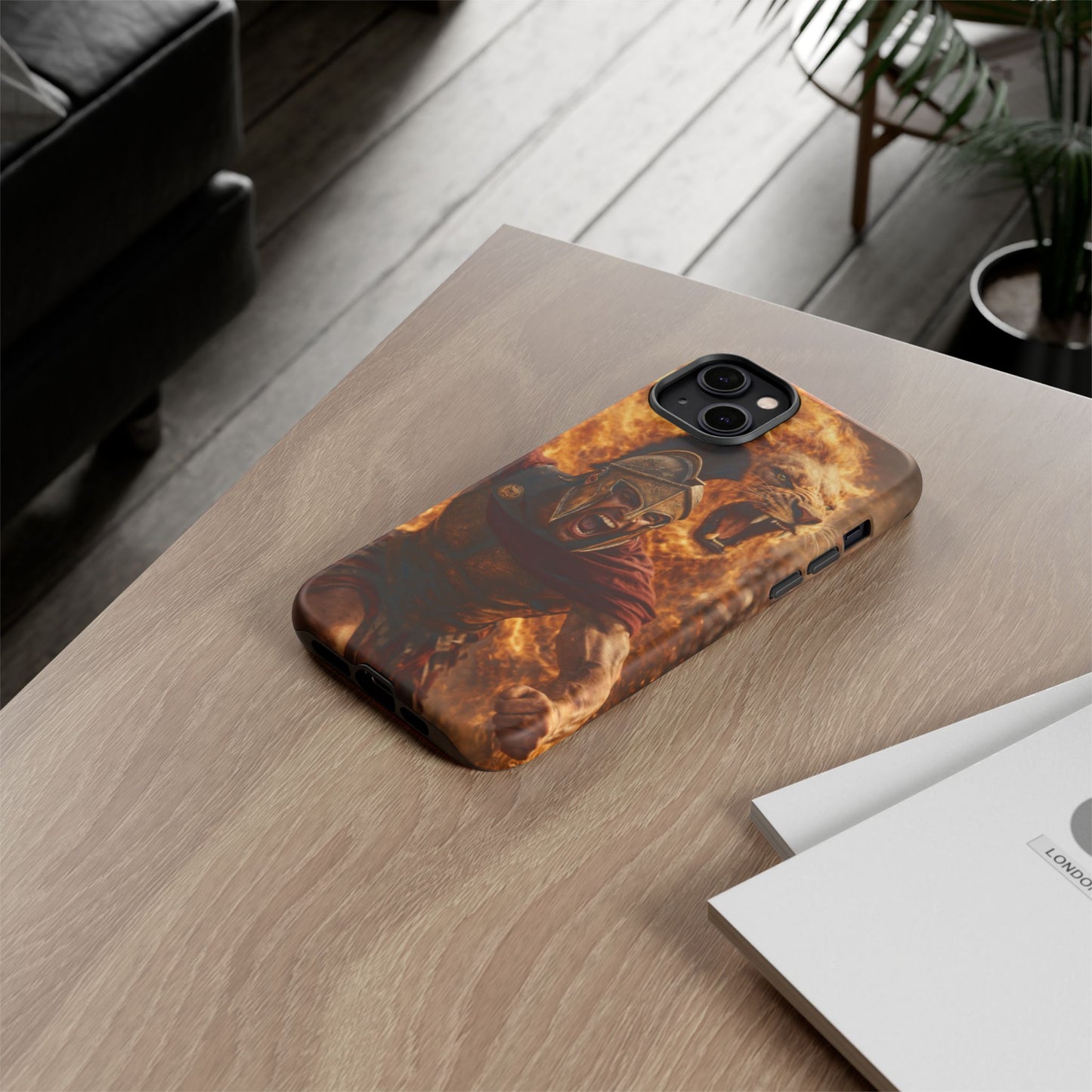 Spartan Lion Phone Case – Fierce Warrior Armor iPhone Case