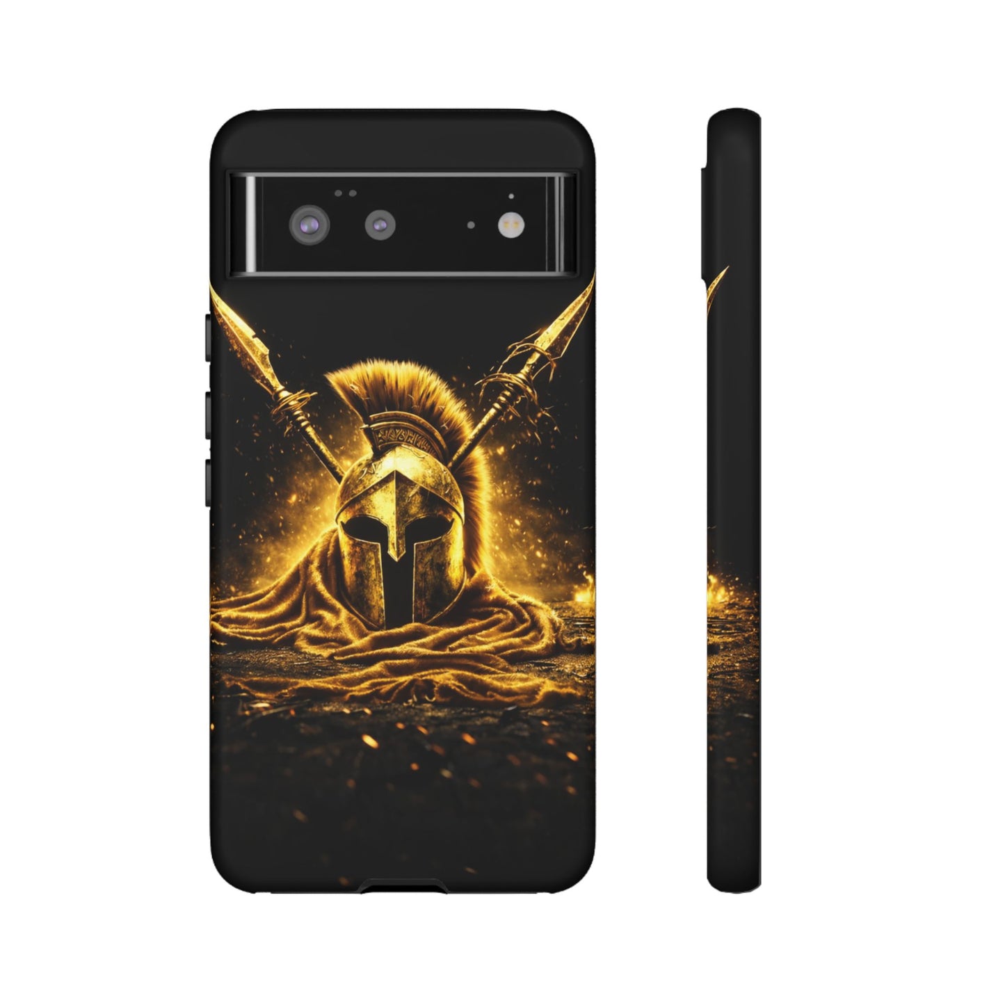 Spartan Helmet Gold Phone Case - Tough Warrior Armor Phone Cover