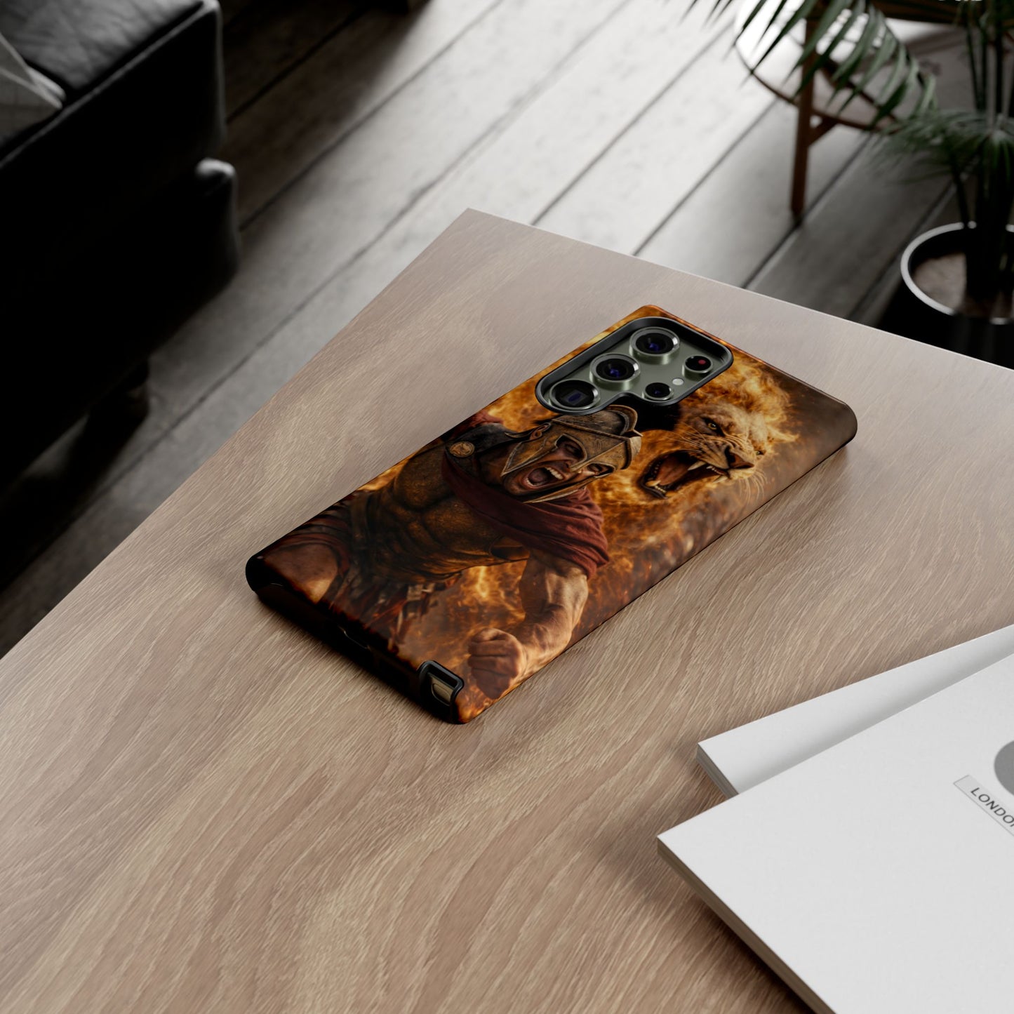 Spartan Lion Phone Case – Fierce Warrior Armor iPhone Case