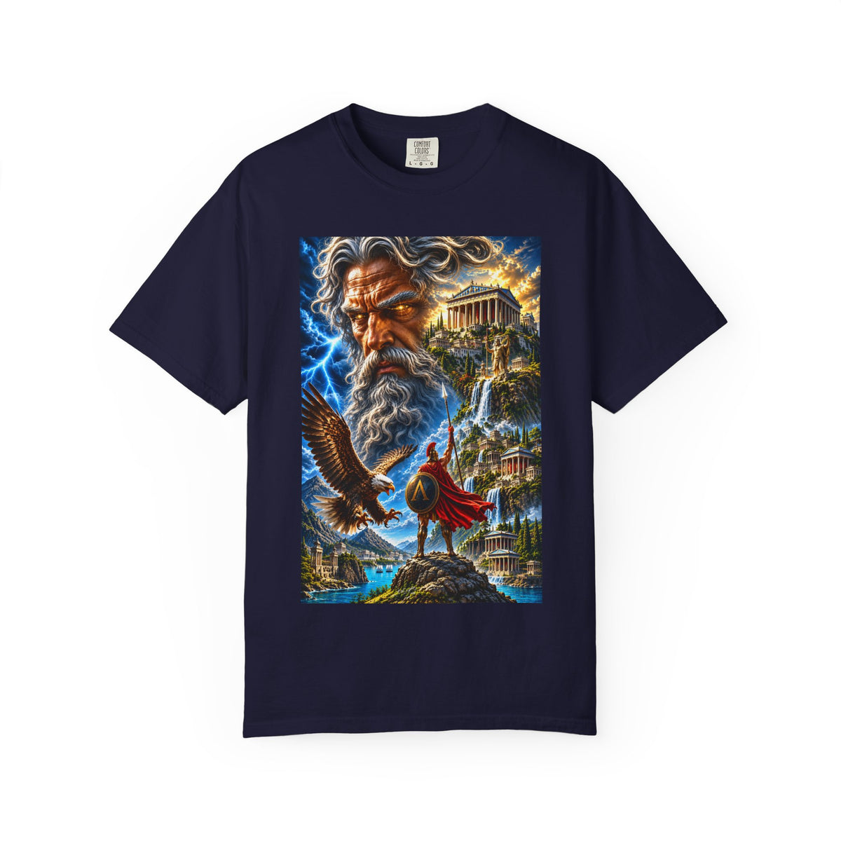 Greek Mythology T-Shirt — Zeus Lightning God Design