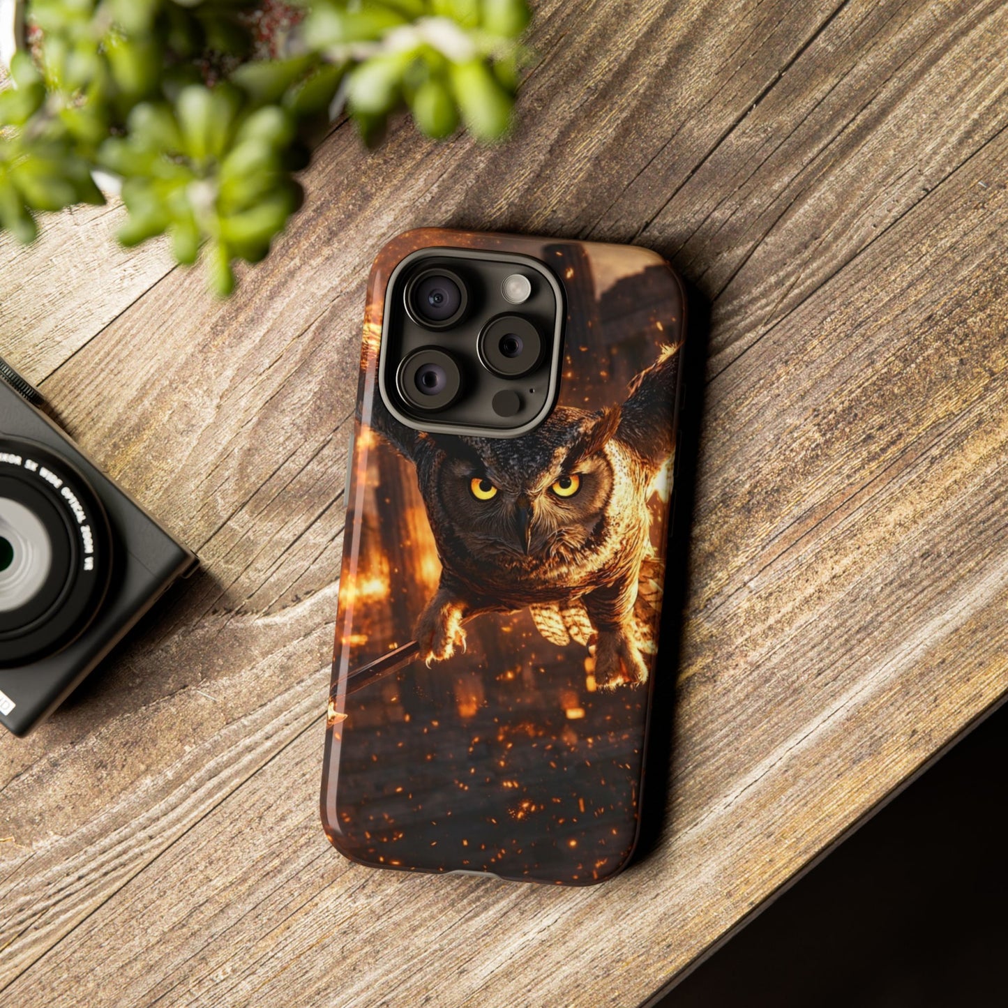 Owl in Flames Phone Case