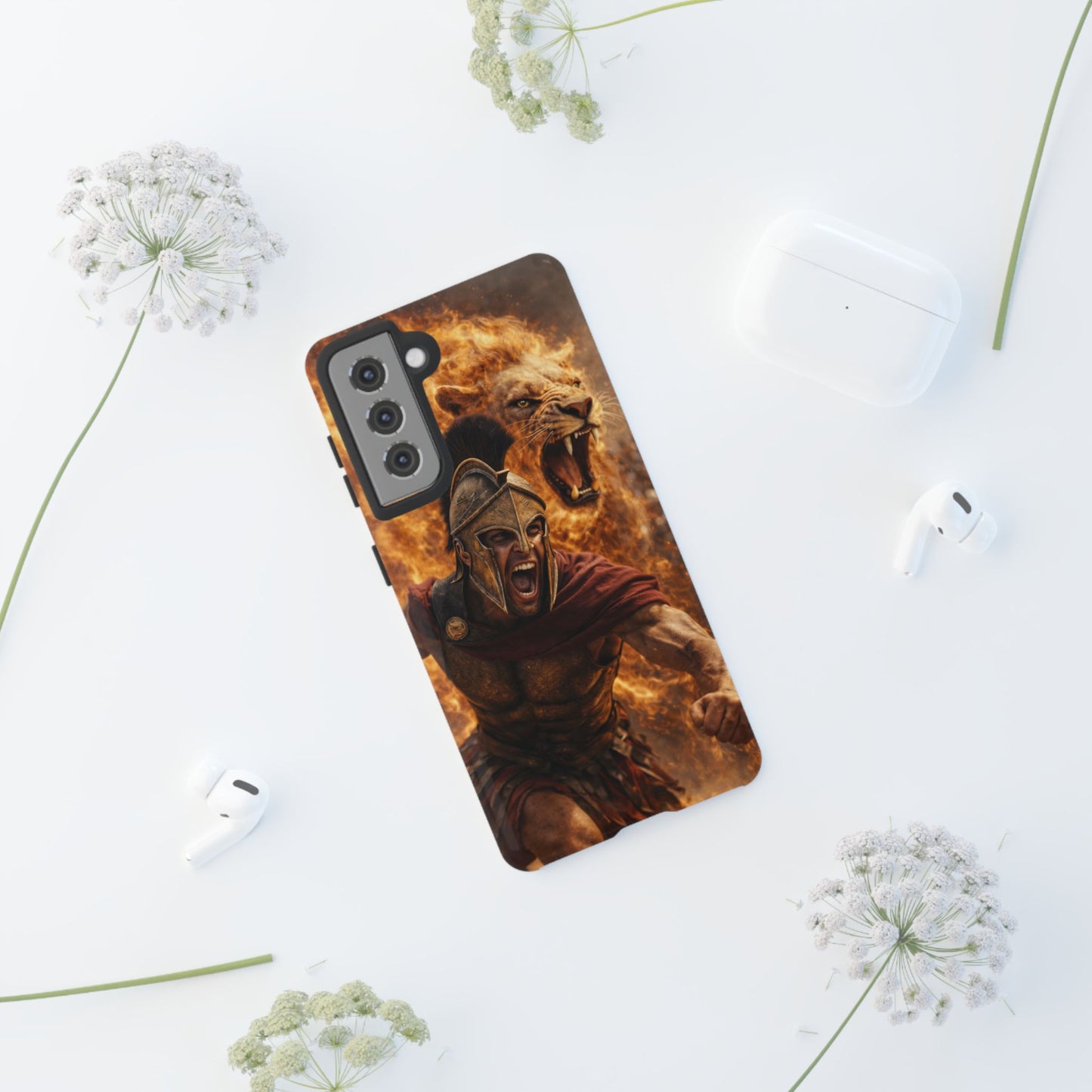 Spartan Lion Phone Case – Fierce Warrior Armor iPhone Case