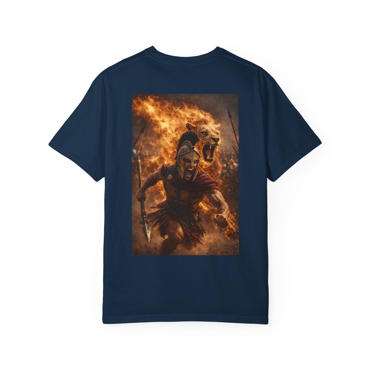 Spartan Warrior Flame Graphic T-Shirt
