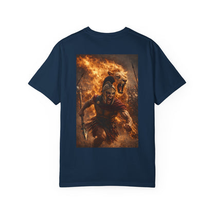 Spartan Warrior Flame Graphic T-Shirt