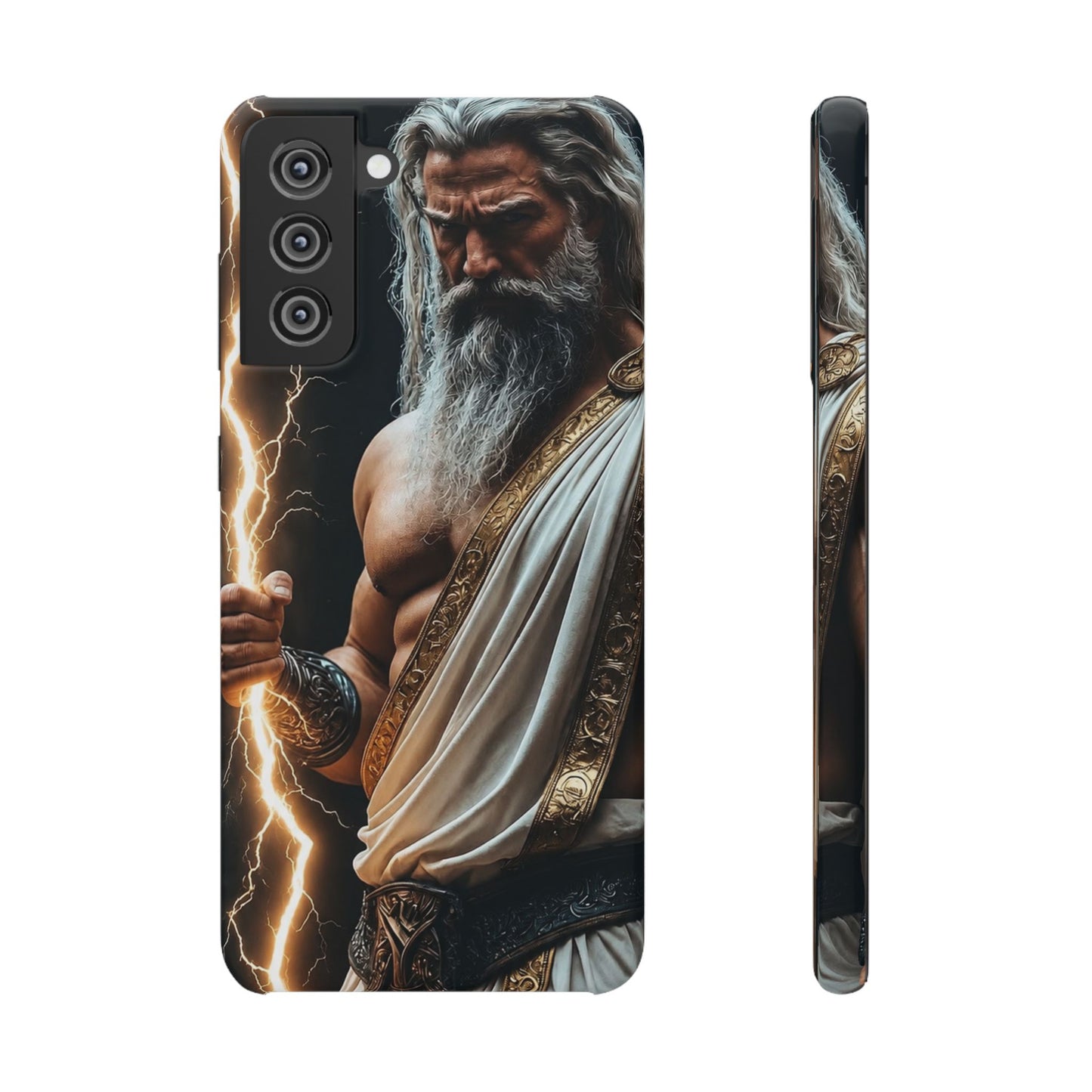 Zeus Lightning Phone Case — Mythic God Portrait Snap Case