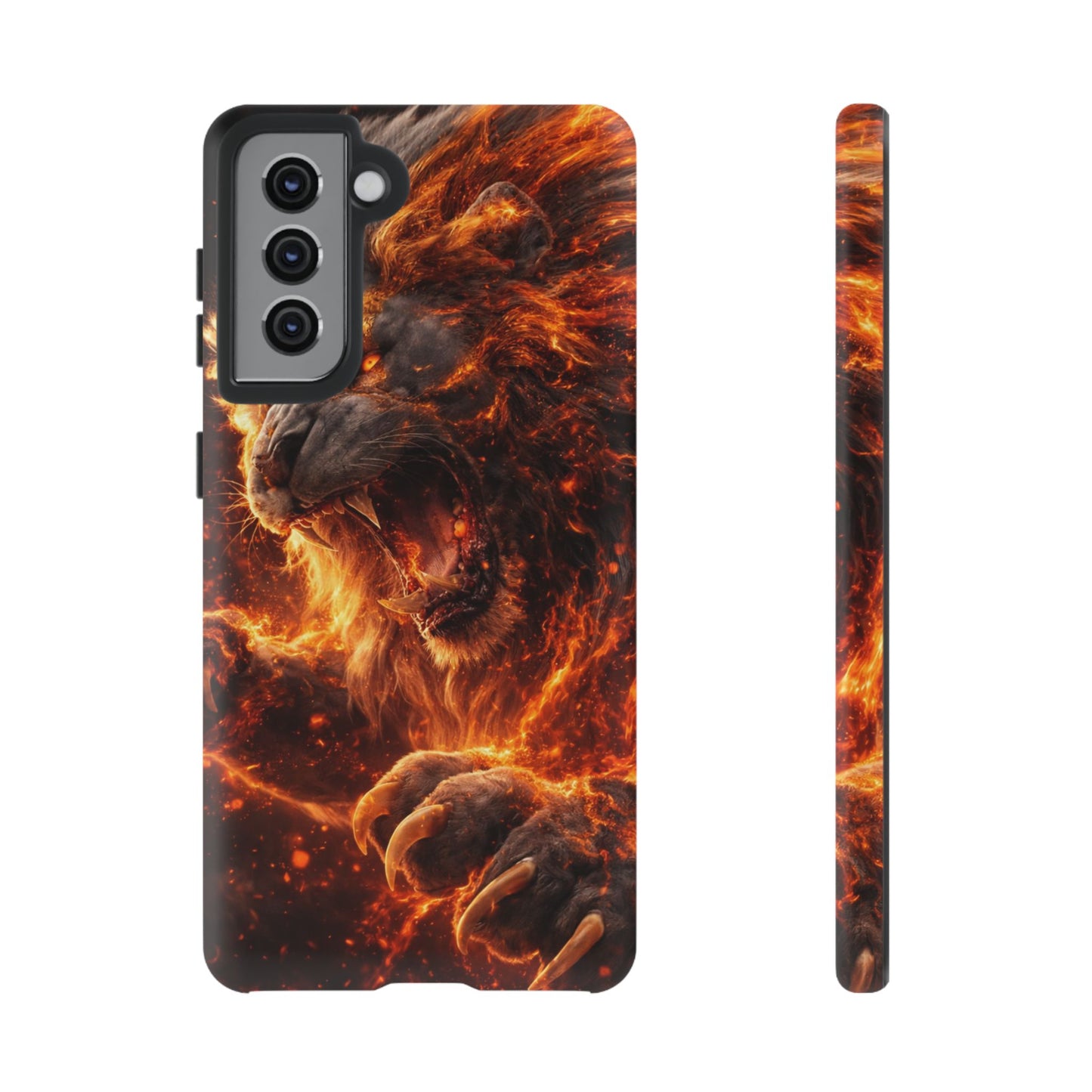 Fire Lion Phone Case — Fierce Flaming Lion Armor for Smartphones