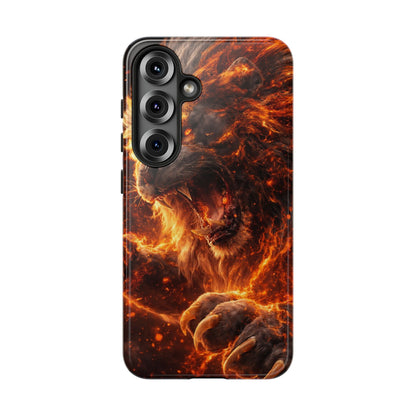Fire Lion Phone Case — Fierce Flaming Lion Armor for Smartphones