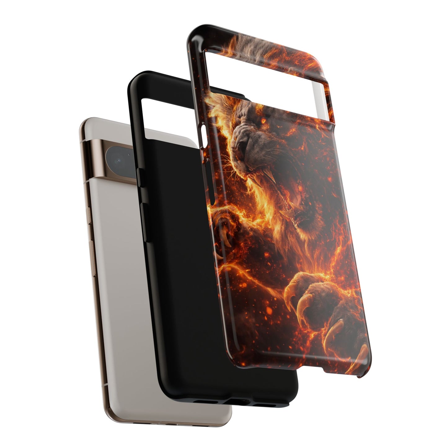 Fire Lion Phone Case — Fierce Flaming Lion Armor for Smartphones