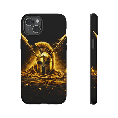 Spartan Helmet Gold Phone Case - Tough Warrior Armor Phone Cover