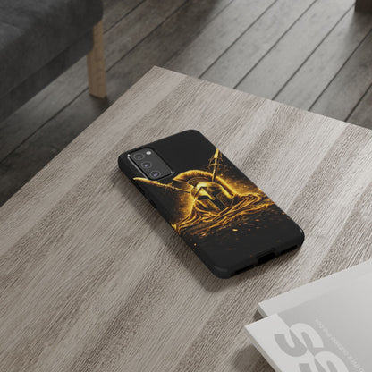 Spartan Helmet Gold Phone Case - Tough Warrior Armor Phone Cover