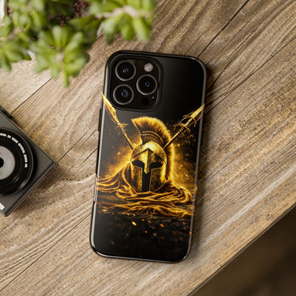 Spartan Helmet Gold Phone Case - Tough Warrior Armor Phone Cover