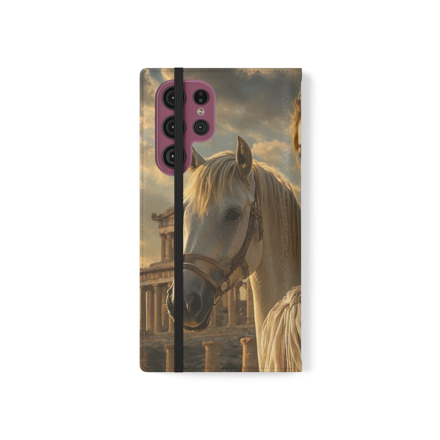 Roman Goddess Horse Portrait Flip Case — Vintage Mythic Phone Wallet