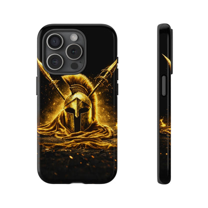 Spartan Helmet Gold Phone Case - Tough Warrior Armor Phone Cover