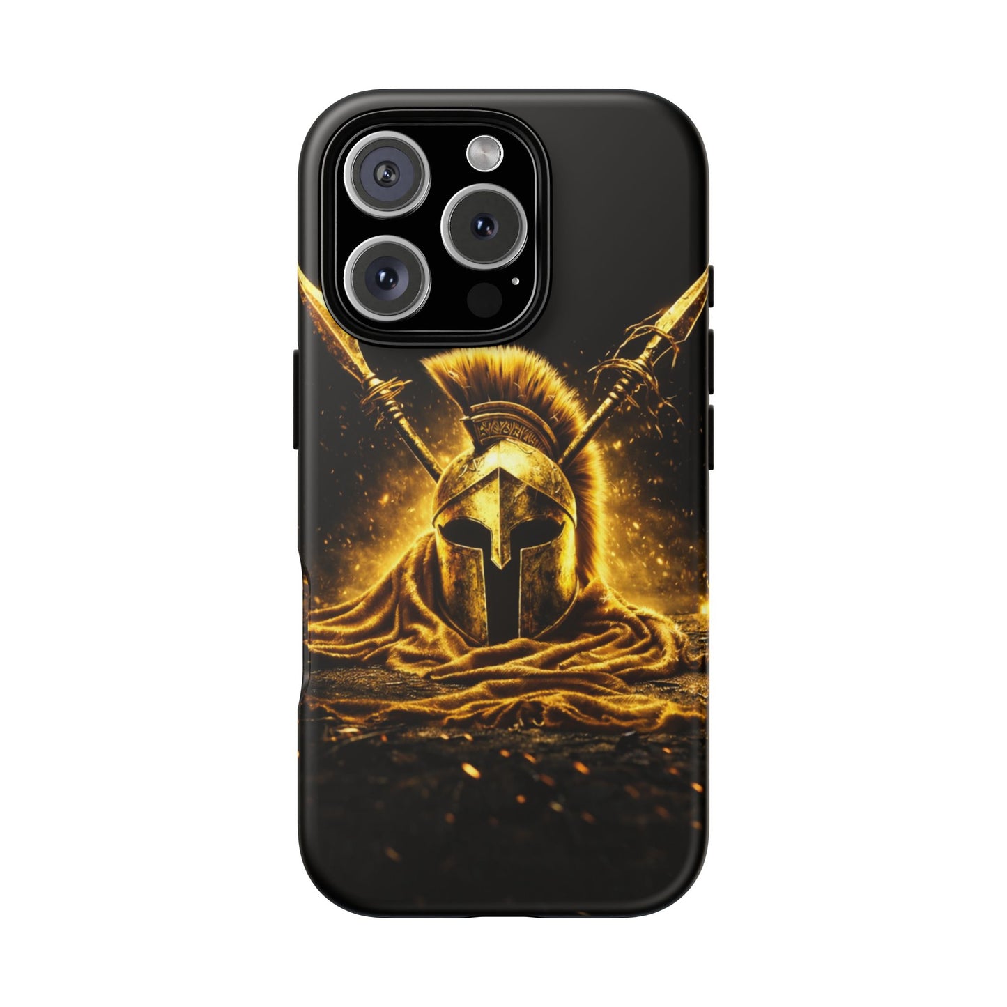 Spartan Helmet Gold Phone Case - Tough Warrior Armor Phone Cover