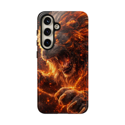 Fire Lion Phone Case — Fierce Flaming Lion Armor for Smartphones