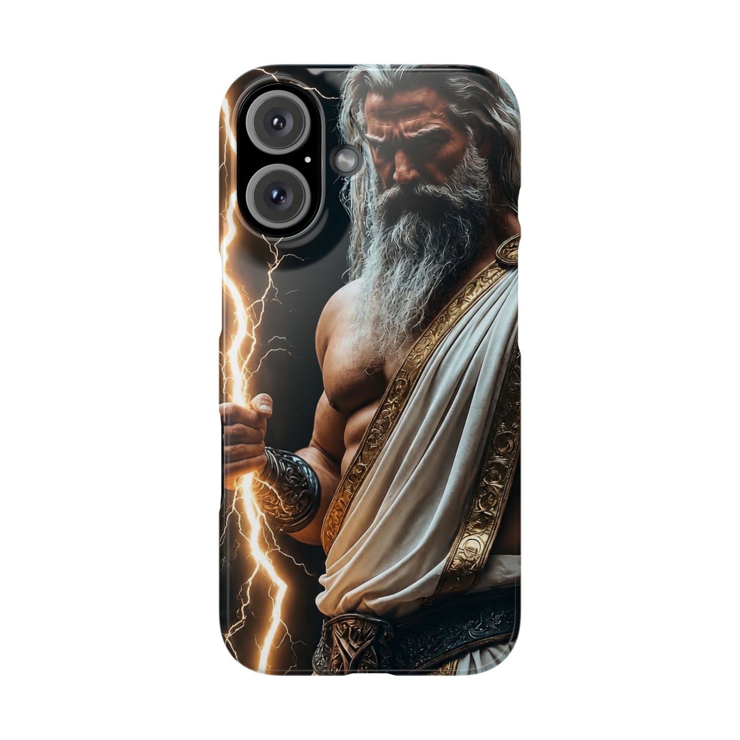 Zeus Lightning Phone Case — Mythic God Portrait Snap Case