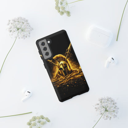 Spartan Helmet Gold Phone Case - Tough Warrior Armor Phone Cover