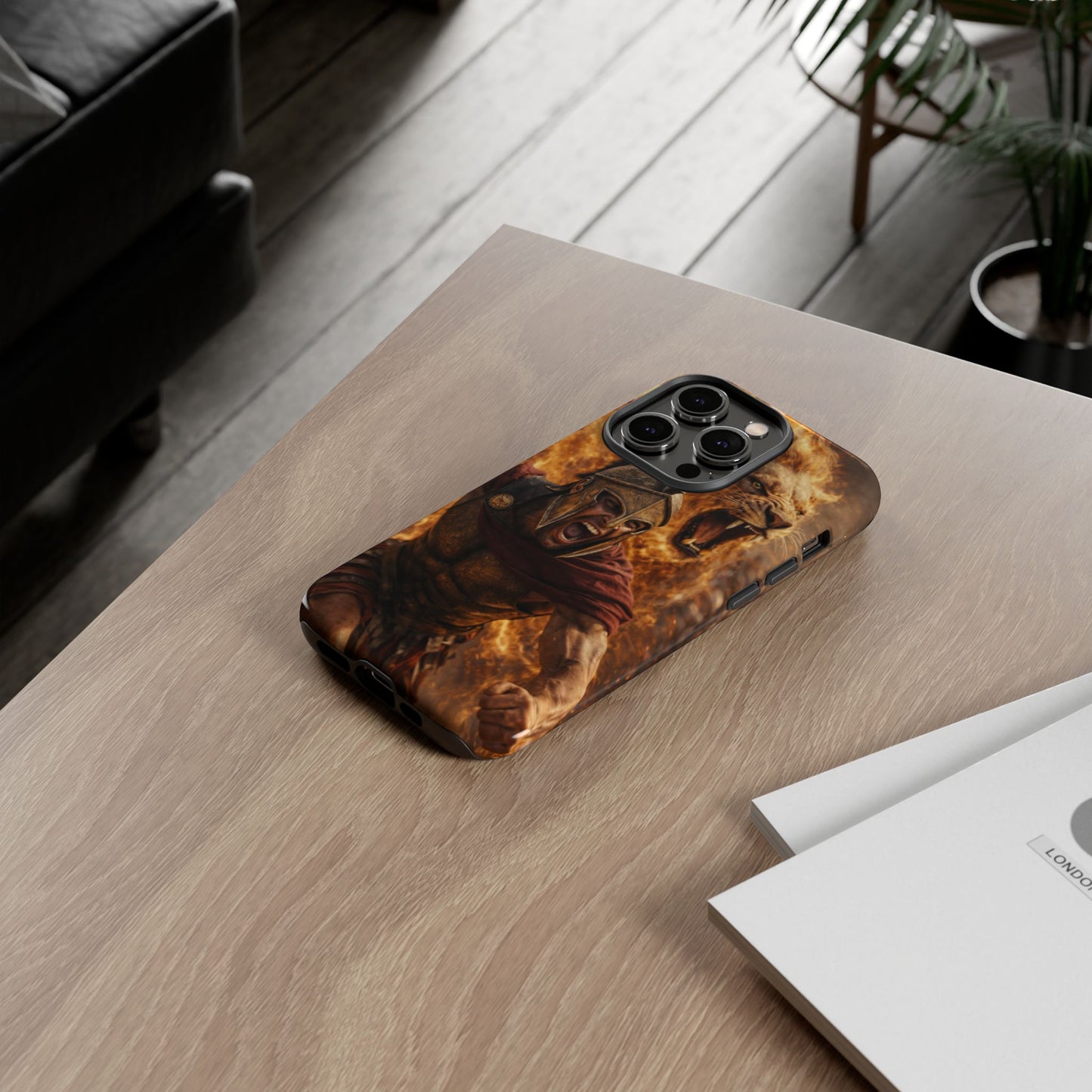 Spartan Lion Phone Case – Fierce Warrior Armor iPhone Case