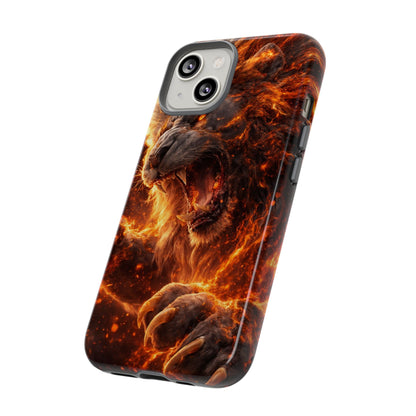 Fire Lion Phone Case — Fierce Flaming Lion Armor for Smartphones