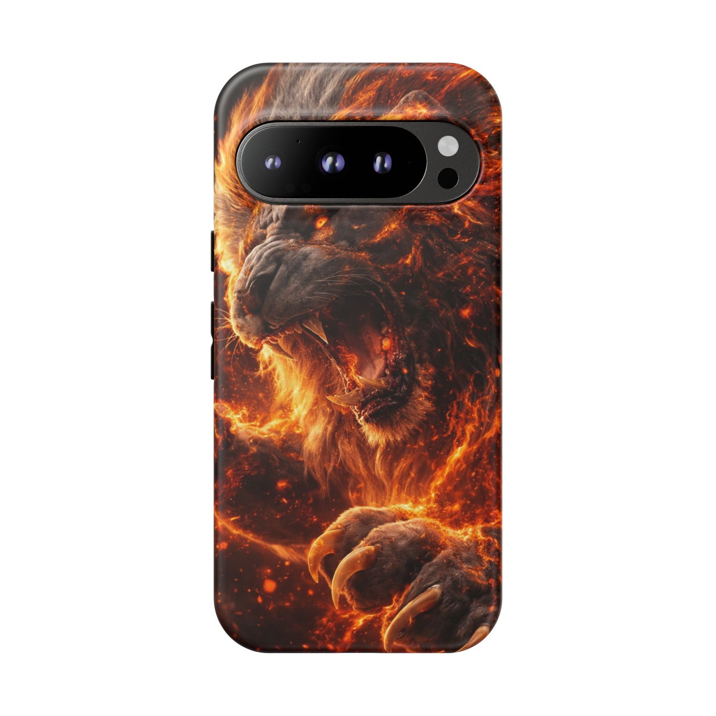 Fire Lion Phone Case — Fierce Flaming Lion Armor for Smartphones