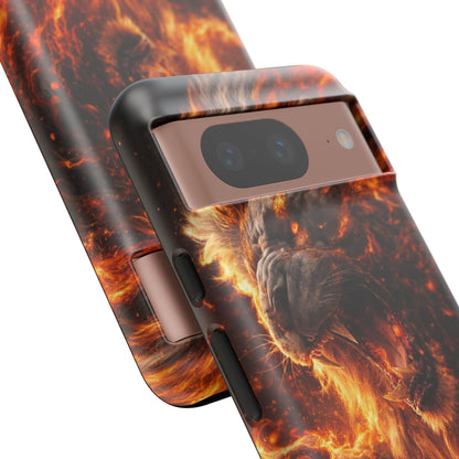 Fire Lion Phone Case — Fierce Flaming Lion Armor for Smartphones