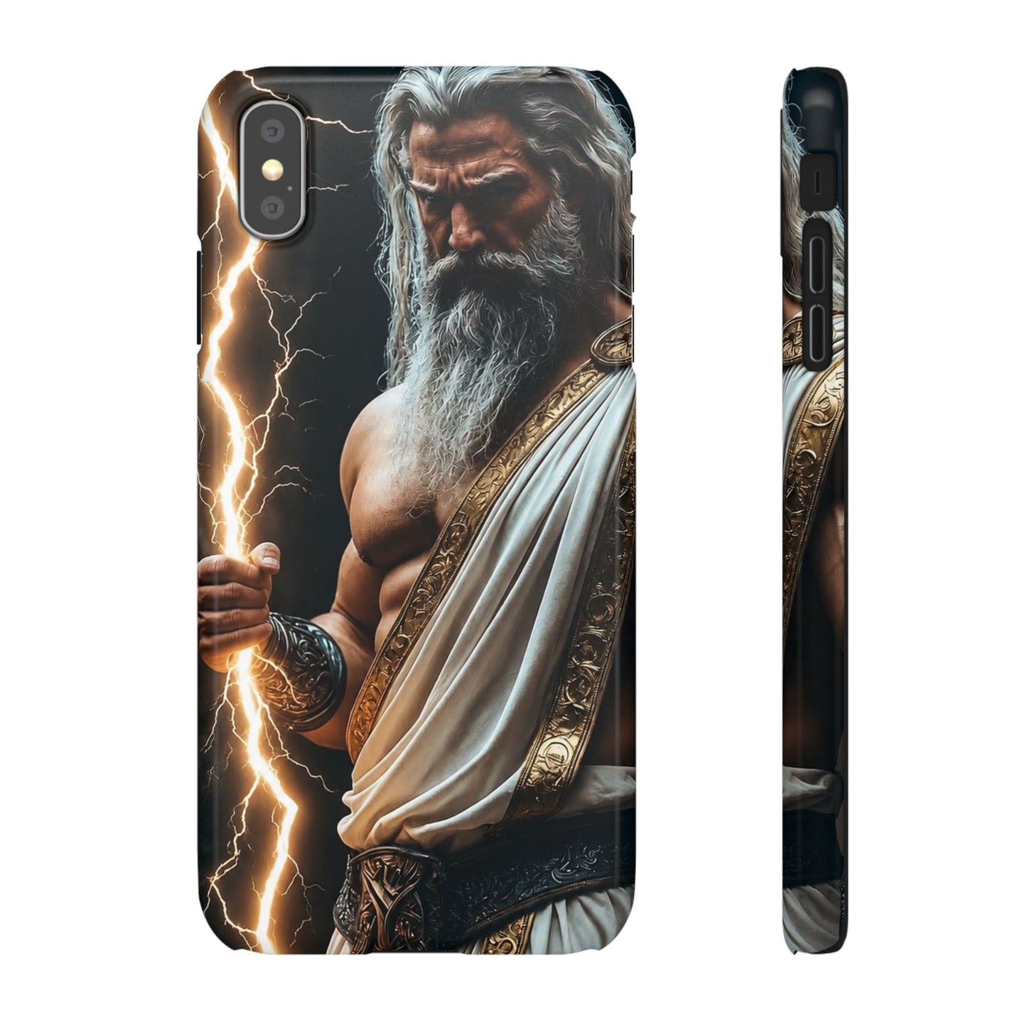 Zeus Lightning Phone Case — Mythic God Portrait Snap Case