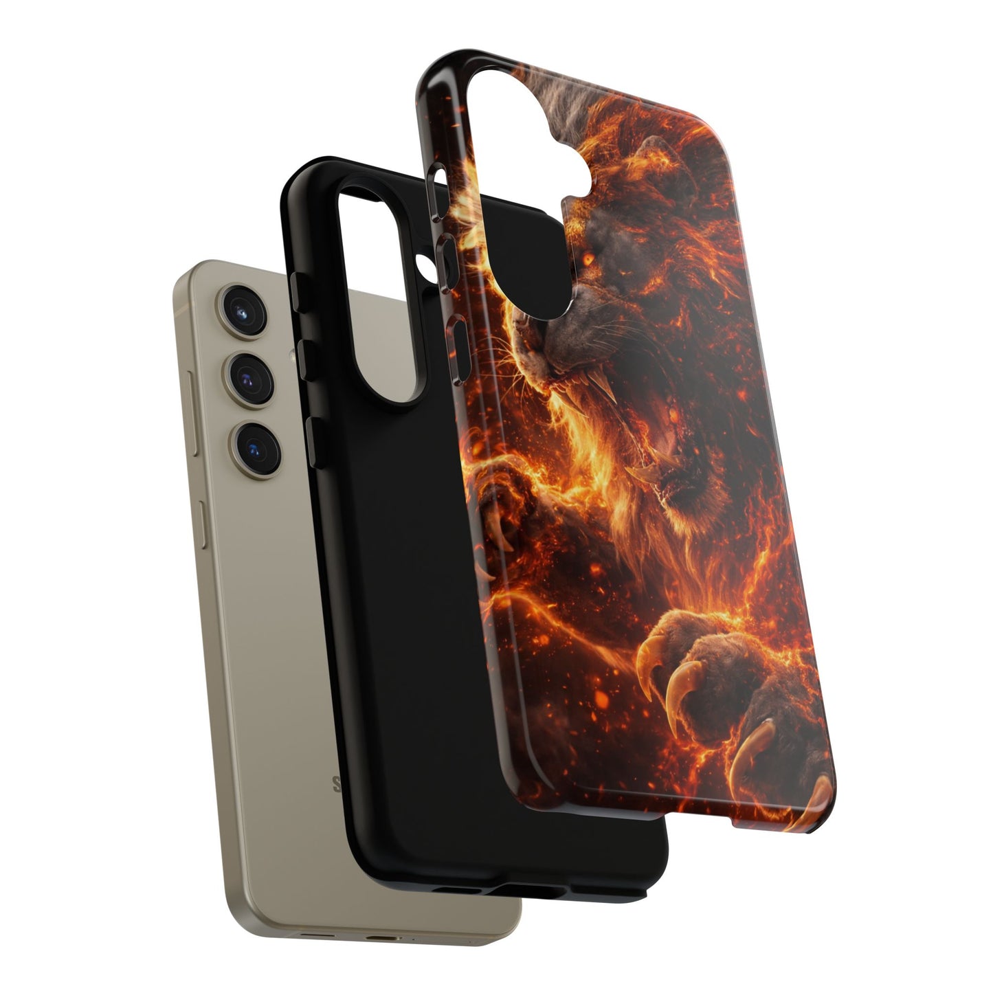 Fire Lion Phone Case — Fierce Flaming Lion Armor for Smartphones