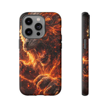 Fire Lion Phone Case — Fierce Flaming Lion Armor for Smartphones