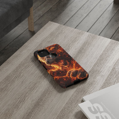 Fire Lion Phone Case — Fierce Flaming Lion Armor for Smartphones