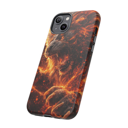 Fire Lion Phone Case — Fierce Flaming Lion Armor for Smartphones